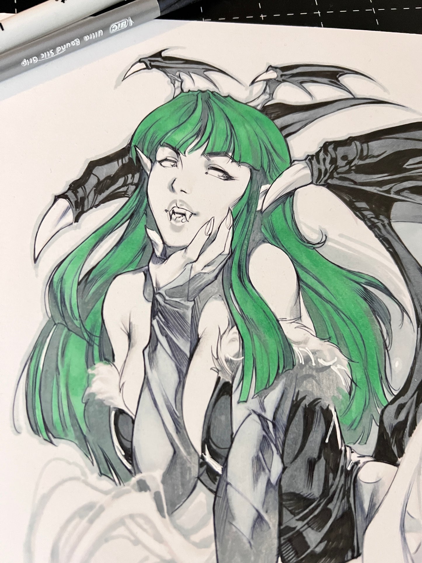 ****Morrigan Original Ink/ marker drawing****