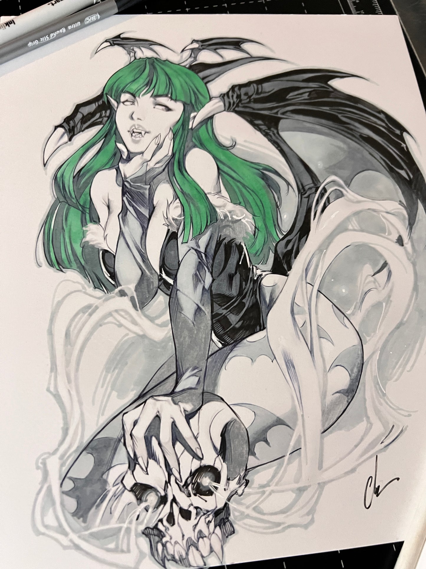 ****Morrigan Original Ink/ marker drawing****