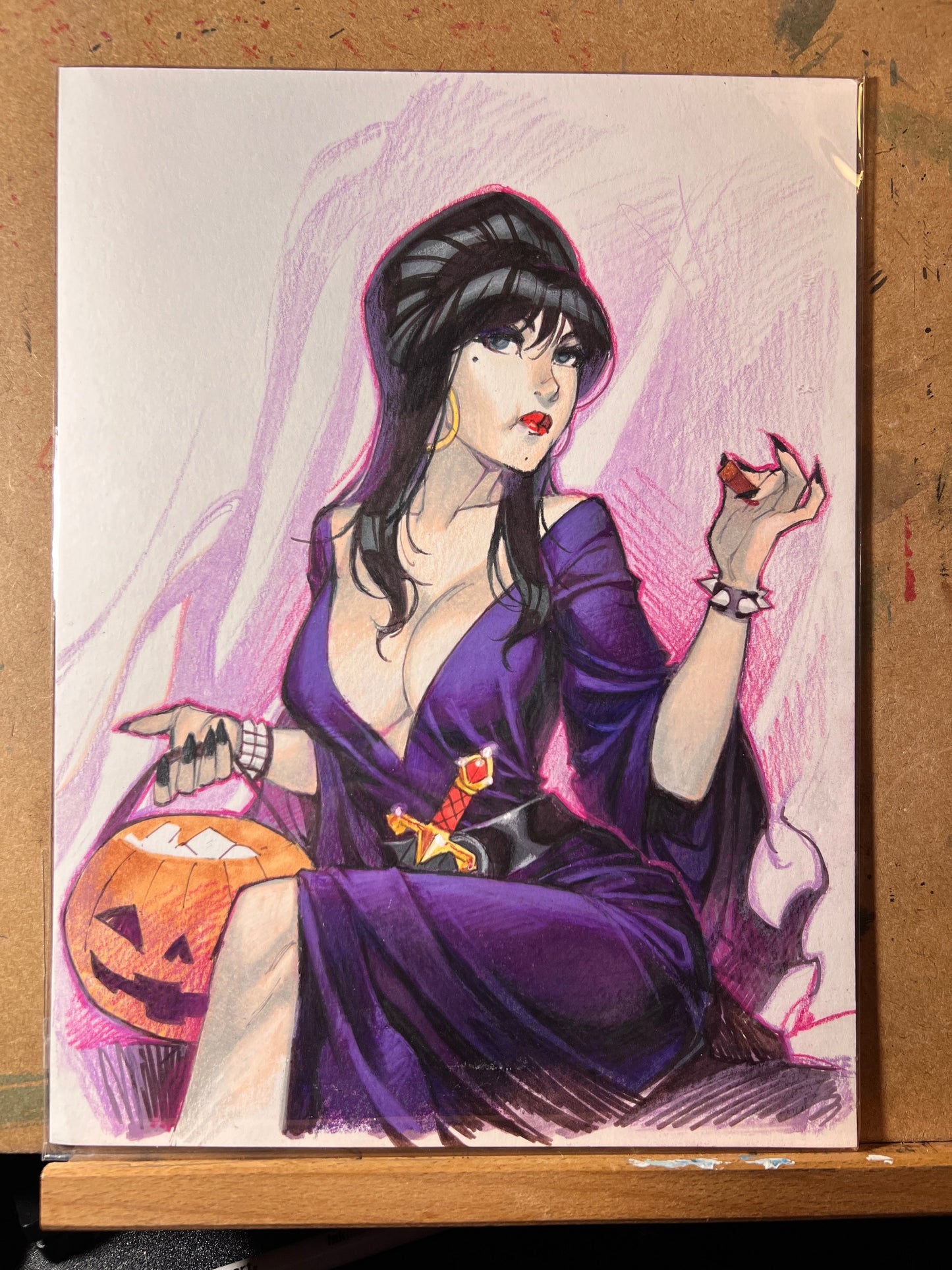 **** Elvira colored pencil/ink Original Art*****