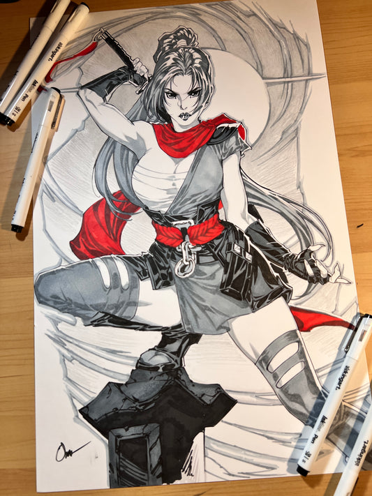 ****  Psylocke Original pencil/ink Original Art*****