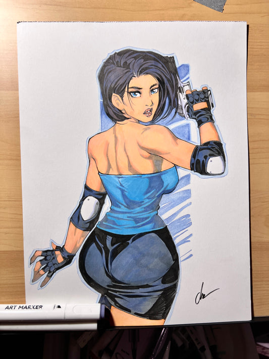 ****  Jill Valentine Original SFW pencil/ink Original Art*****