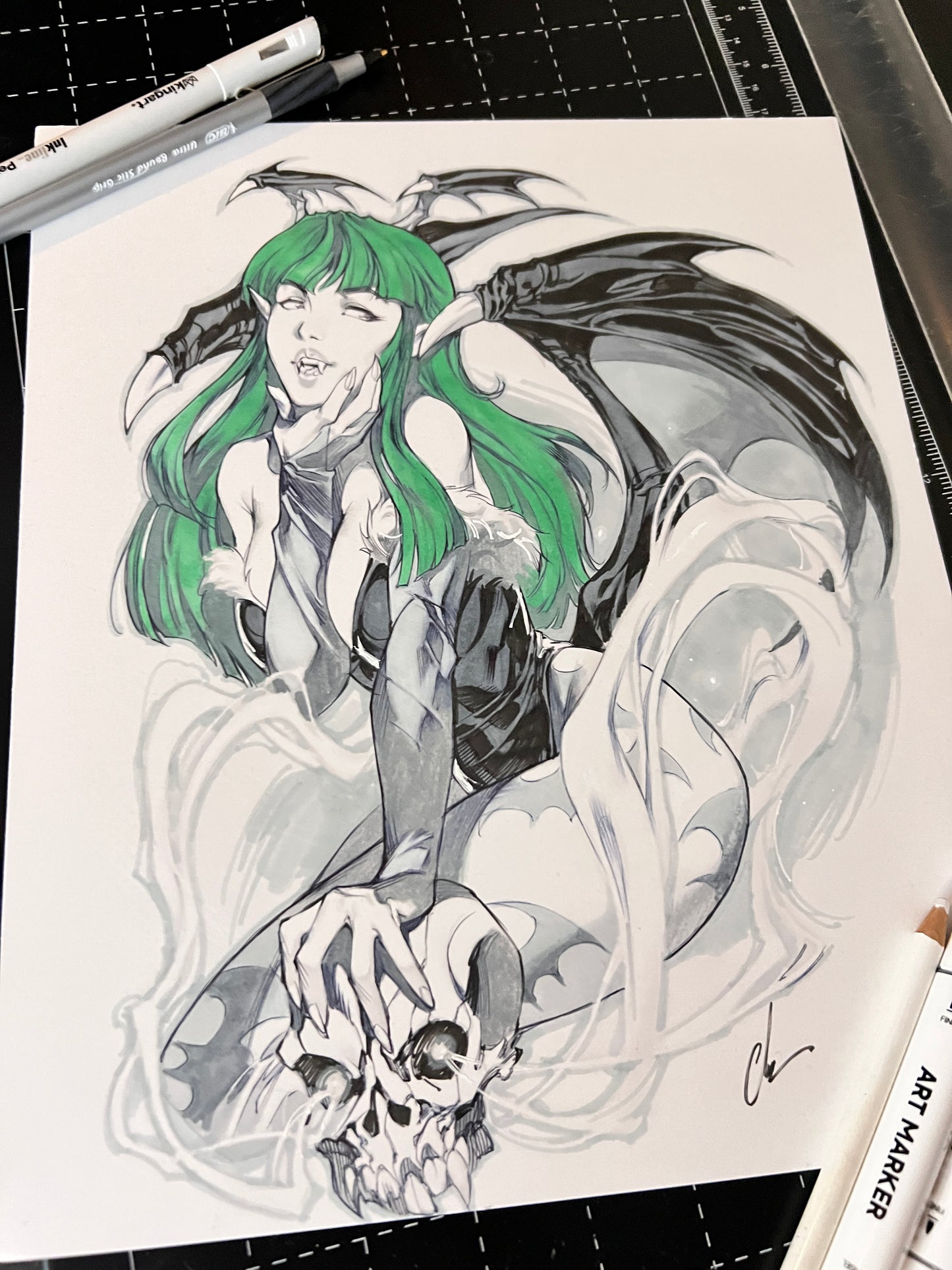****Morrigan Original Ink/ marker drawing****